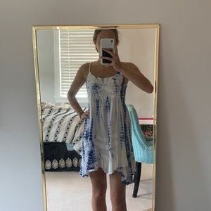 Blue and white tie dye sun dress